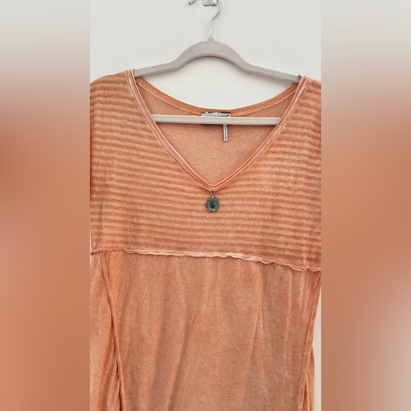 Elisa Cavaletti Size Small Top Short Sleeve V-Neck Charm Artsy Festival Orange - Picture 5 of 8